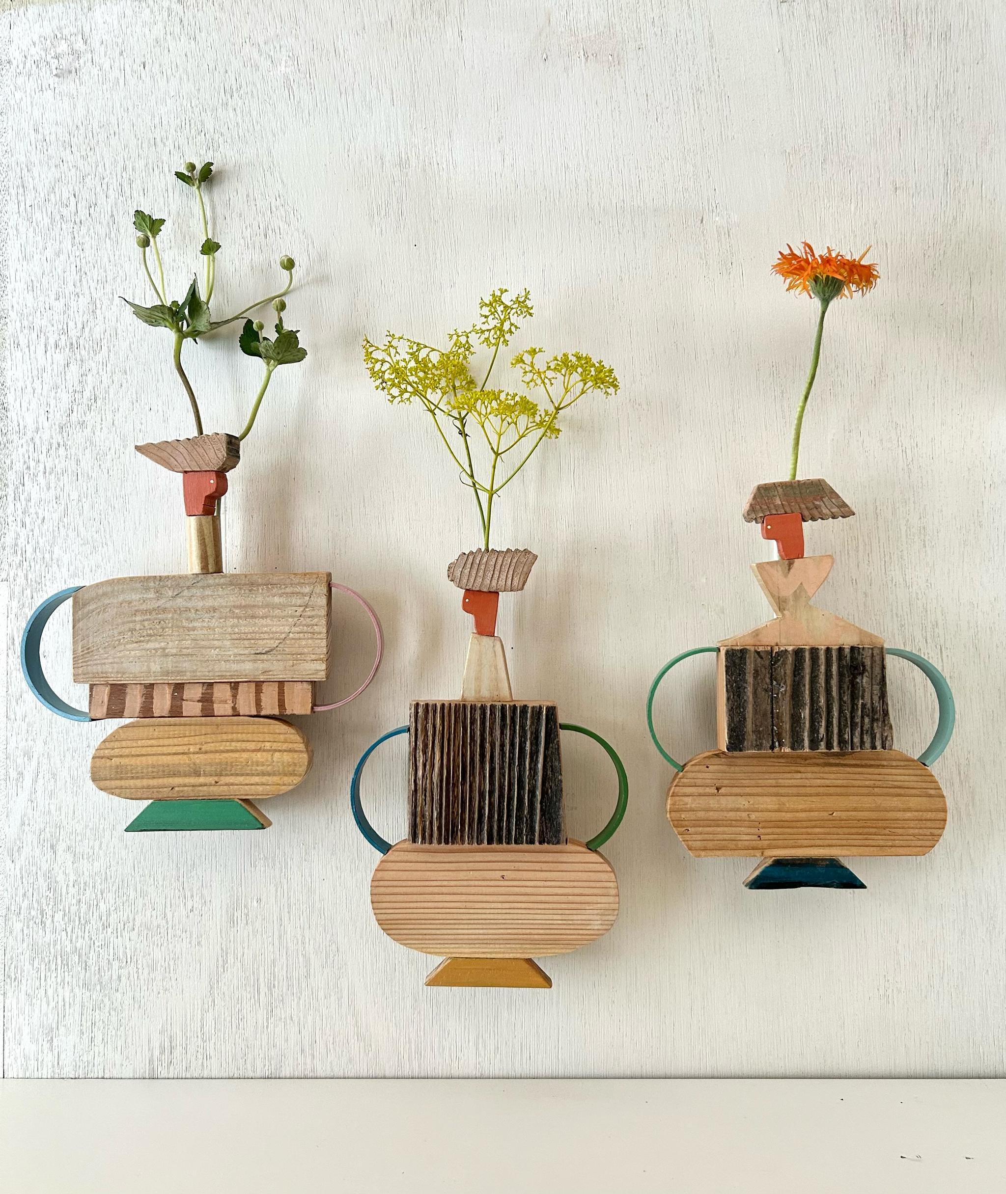 壁掛け一輪挿し『　frafig vase 』(フラフィグ　ベース) 〝まさこの蹲踞〟 | 15枚目