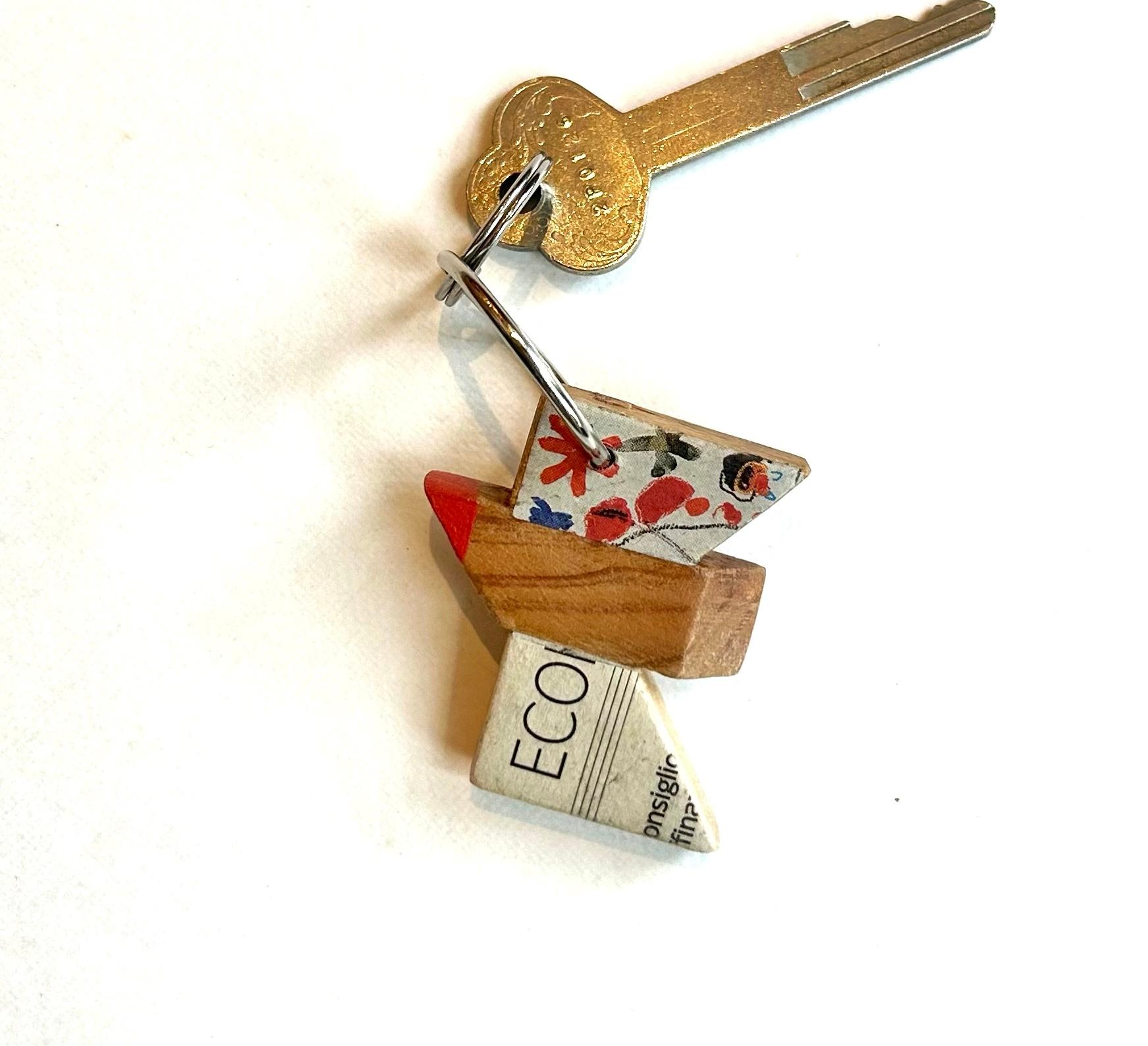 廃材から生まれるキーチェーン/キーホルダー『frafig keychain-bird-』